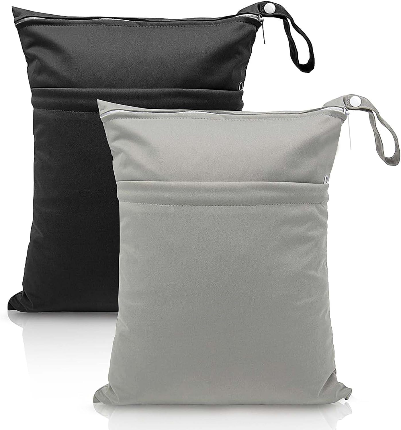 Jognee 2 Piece Wet Bag Reusable Waterproof Wet Dry Bag for Baby Cloth Diapers, Washable Travel Tote Organizer Yoga Bag for Dirty Gymnastics Clothing, Wet Swimsuits, Beach