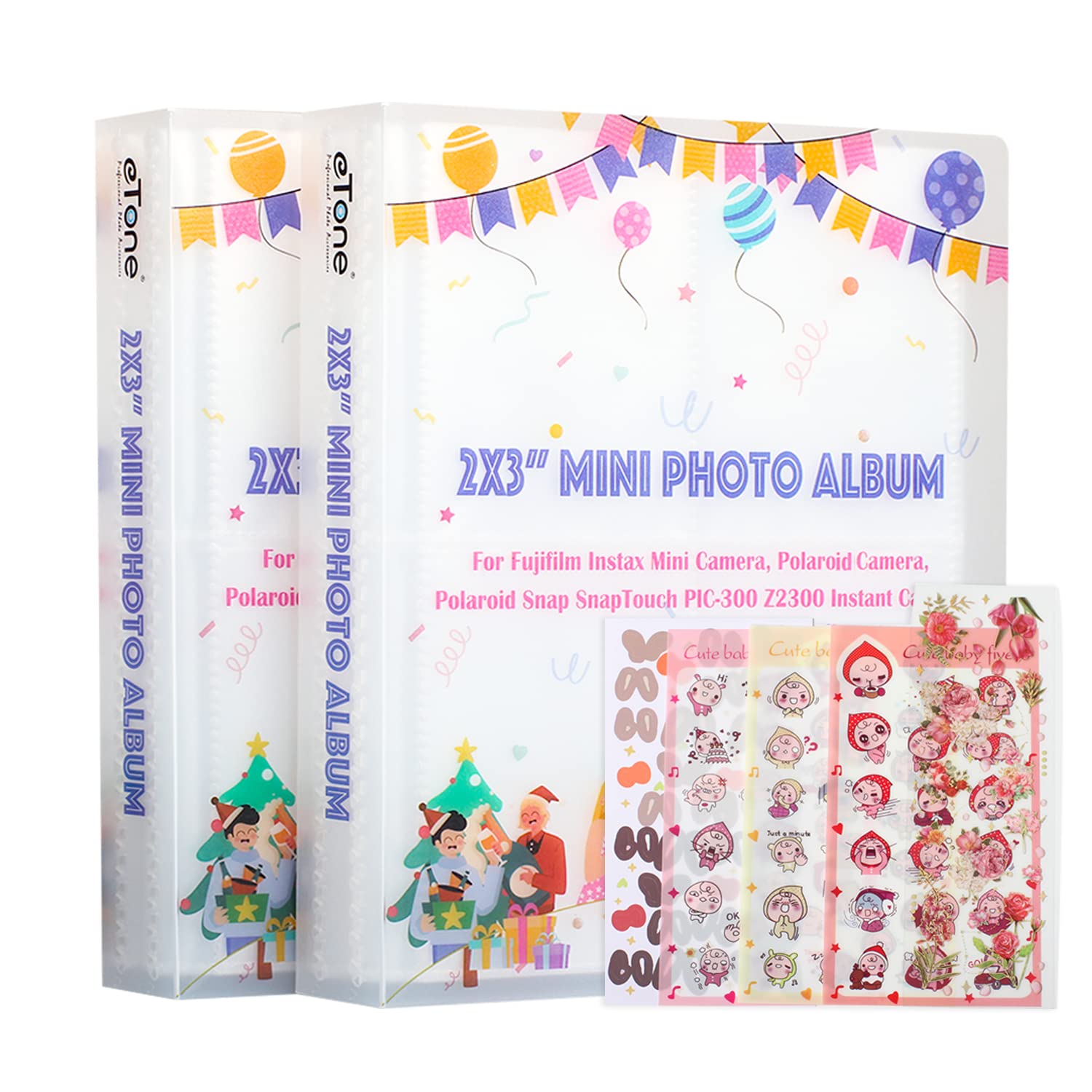 eTone 4 Pack 640 Pockets Mini Photo Album 2x3 Inch Pictures for Fujifilm Instax Mini 7s 8 9 11 25 26 40 50s 70 90 Instant Camera,Polaroid Snap SnapTouch PIC-300 Z2300, Kodak 3-Inch Film(Cartoon Cover)