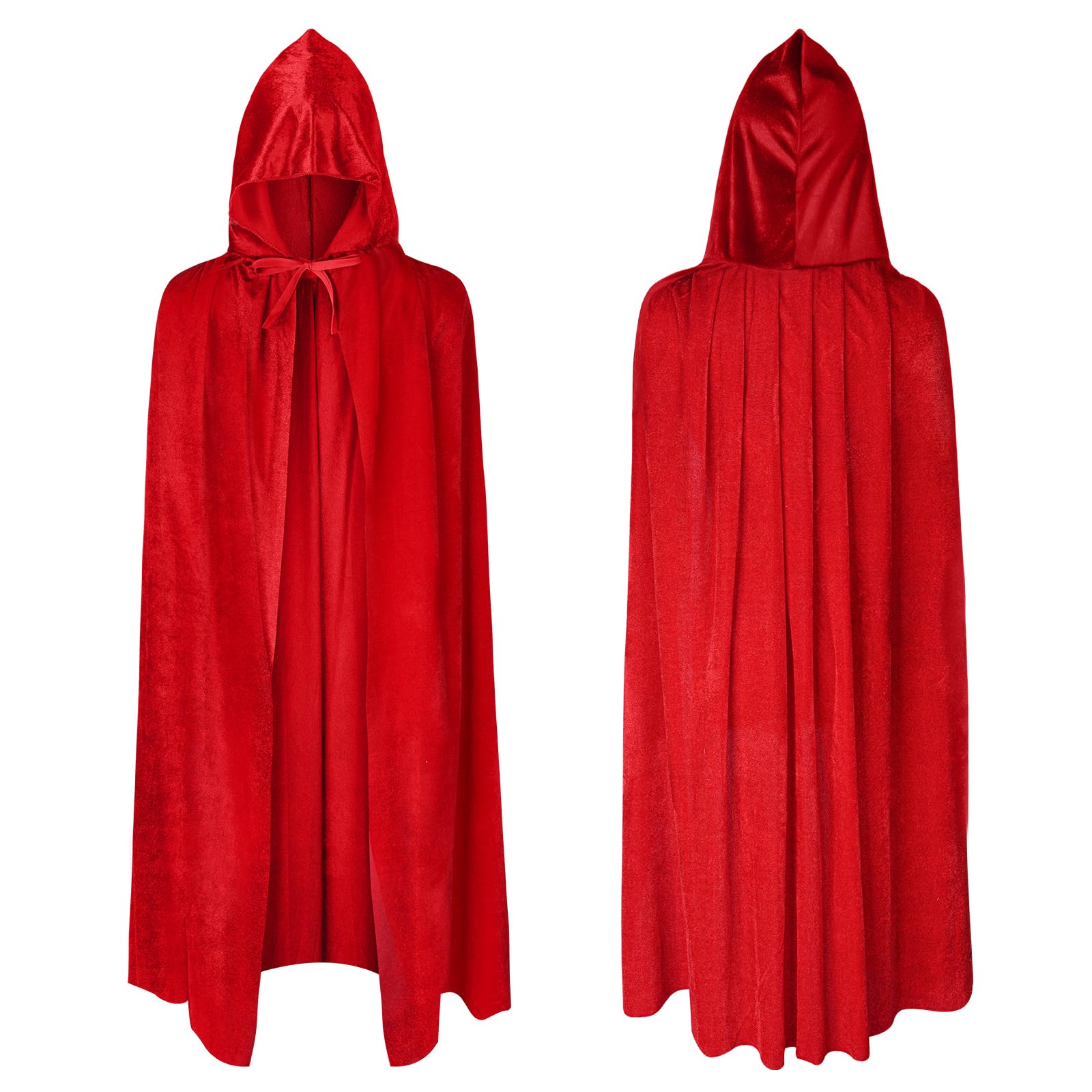 AOOWU Red Cape Halloween Hooded Cape Witch Cosplay Accessories Kids Fancy Dress Costume Kids Grim Reaper Cape Long Cloak for Vampire Halloween Family Party Fancy Dress Masquerade (100cm/39in)