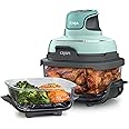 Ninja Crispi 4-in-1 Portable Glass Air Fryer Cooking System, 4 QT & 6 Cup Glass Containers with Storage Lids, Easy Meals, Microwave, Freezer & Dishwasher Safe, Air Fry, Bake, & More, Mint, FN101MT