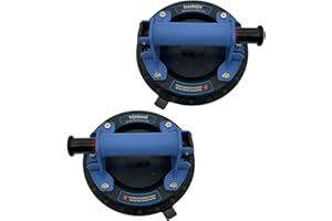 INUSBOJIE Glass Suction Cups to Lift Large Glass Heavy Duty Vacuum Suction Cups with Protective Cover for Lifting Tile,Granite,Window,Windshield.165-330lbs Load Capacity 2 Pack 8" Blue