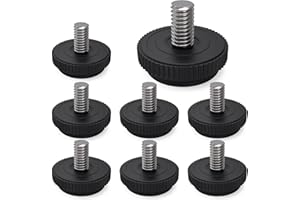 ForoGore【8 Pack 5/16-18 Thread Adjustable Furniture Leveler Feet Screw in Threaded, Stainless Steel Screw Foot Levelers Screw On Furniture Glide Leveling for Table, Chair, Cabinet, Furniture