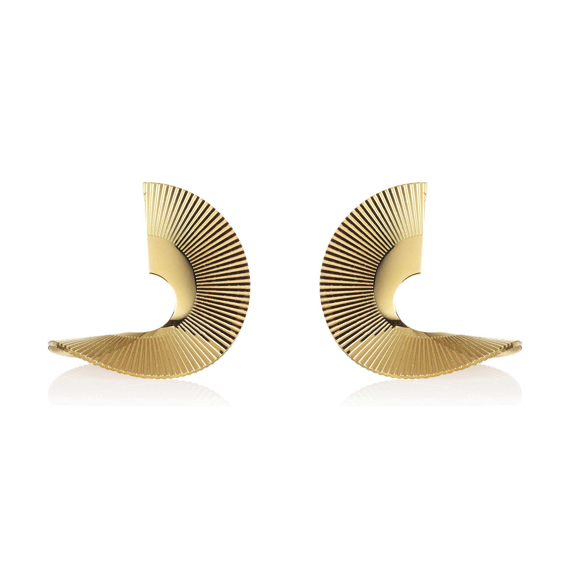 Namana Large Spiral Earrings for Women. Designer Gold Earrings for Women. Statement Earrings for Women with Gift Box