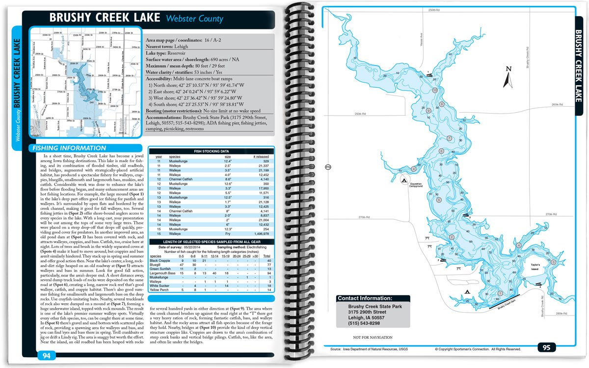 Brushy Creek Fishing Map Iowa Fishing Map Guide: Sportsmans Connection: 9781885010575: Books:  Amazon.com