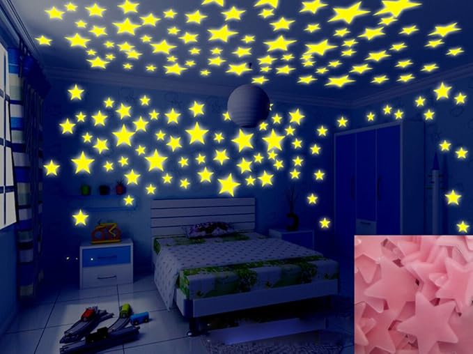Blue Baanuse Wall Sticker Luminous Star Glow In The Dark 200pcs