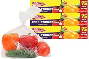 PARTY BARGAINS 1 Gallon Size Food Storage Bags with Twist-Ties. [225 Bags] (3 Boxes of 75 Bags Each) 11 x 13 inches. Easy & Convenient for Kitchen, Office, Commercial, & Home use