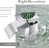 Wasserrhythm Waterfall Basin Tap Chrome Brass Mixer with Pop Up Waste Square UK view 4
