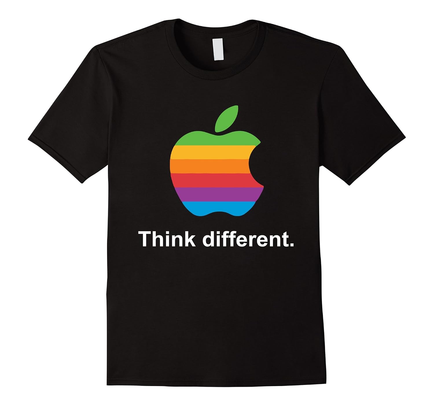 Think Different Colorful Rainbow Apple T-Shirt Shirt-BN – Banazatee