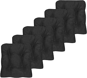 Sweet Home Collection Non Slip Chair Cushion Fluffy, 6 Pack, Charcoal Gray