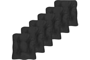 Sweet Home Collection Non Slip Chair Cushion Fluffy, 6 Pack, Charcoal Gray
