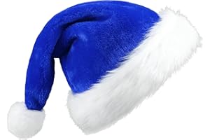 FUSHENMU Santa Hat for Adults,Christmas Hat Hats Velvet Plush Santa Hat for Christmas New Year Festive Holiday Party Supplies