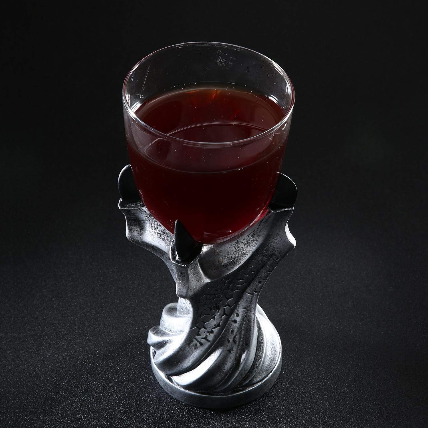 Calice Da Vino Drago Fiamma Medievale - Bicchiere Acciaio Inossidabile 11 Once | Stile Gotico Fantasy Per Party - Foto 2