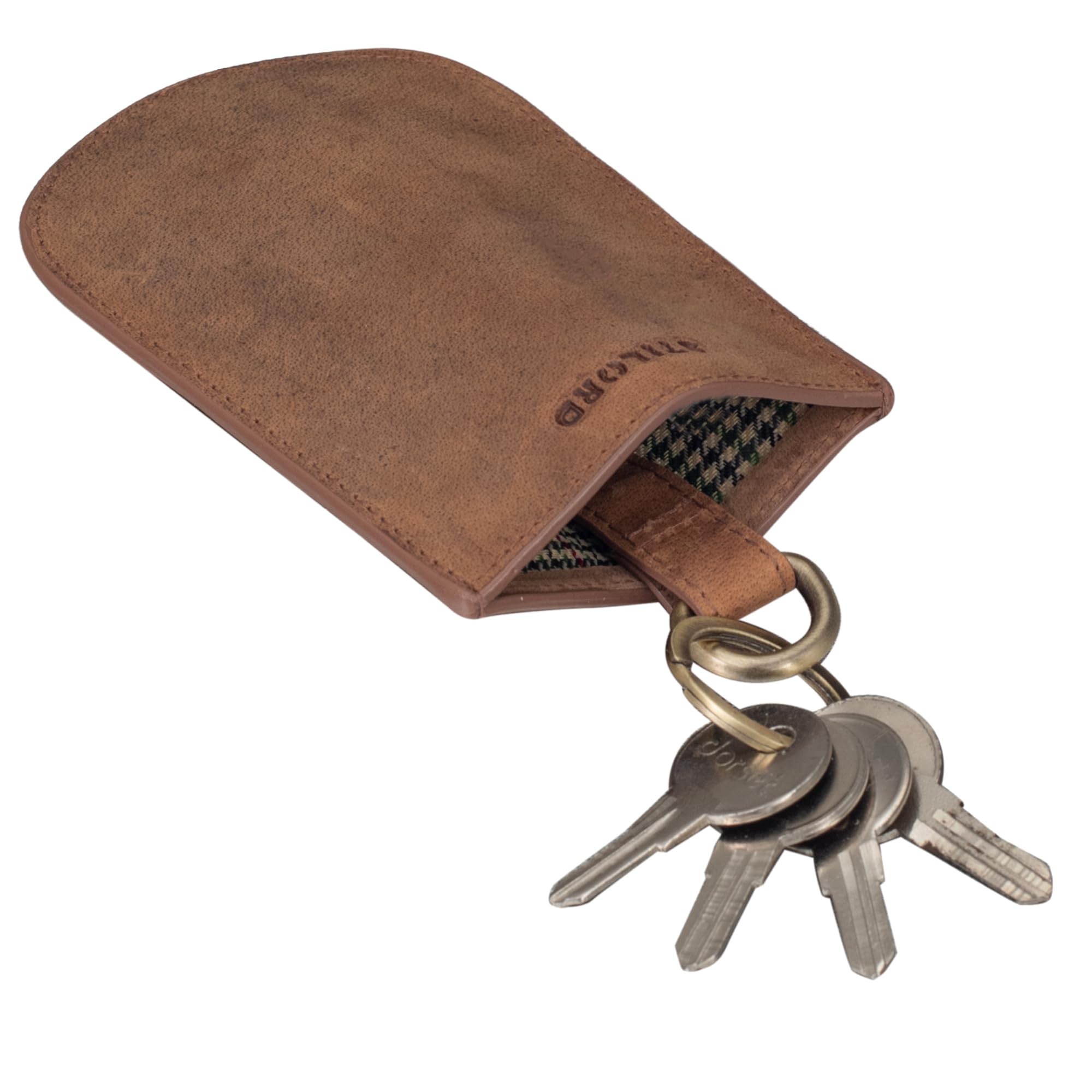 STILORD "Toby" Leather Key Holder Pouch Vintage Key Case Wallet for Men Women Slim Leather Purse Vintage Organiser Coin Pouch for Handbags Pocket Colour:Torino - Brown