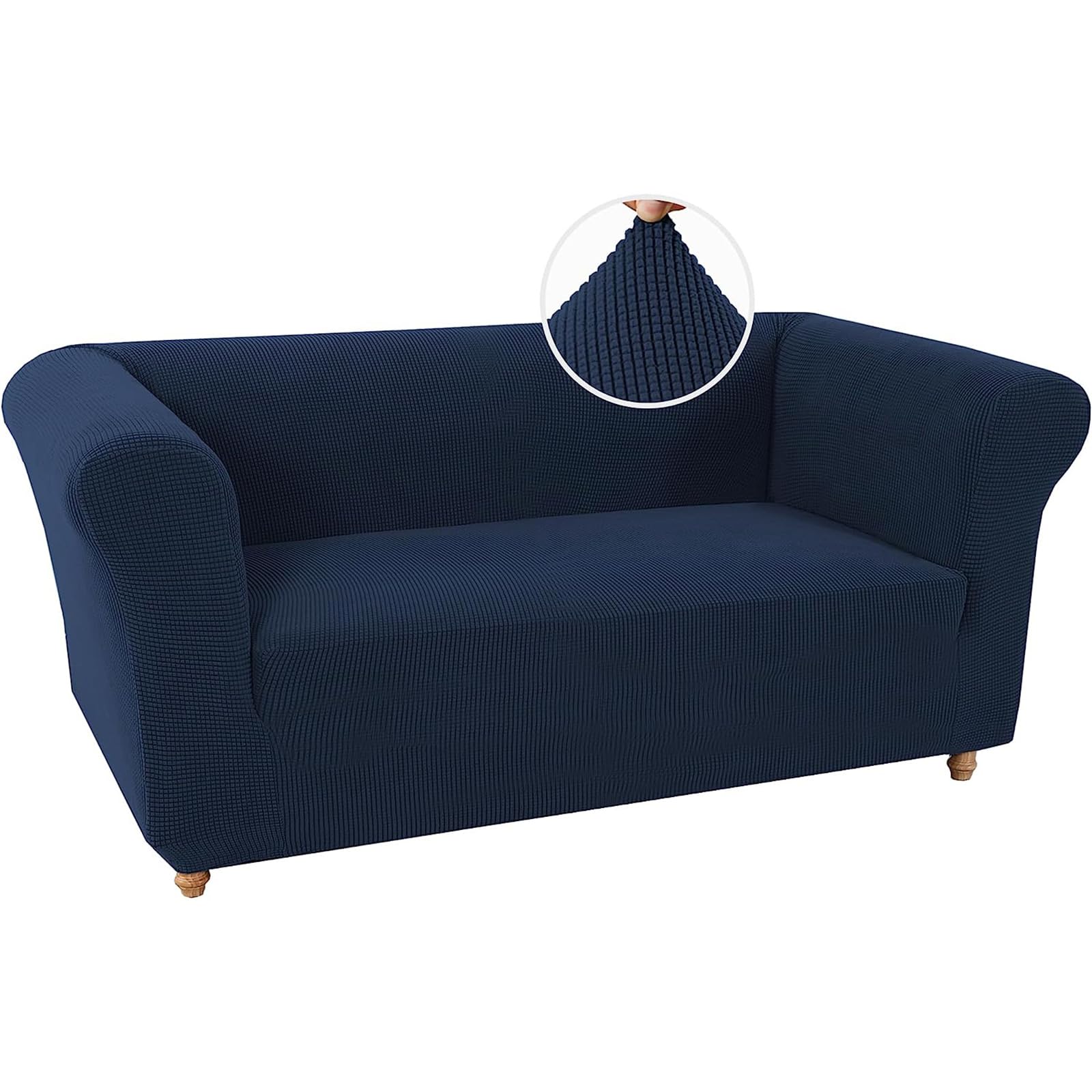 BXFUL Stretch Chesterfield Sofa Cover 1 Piece Couch Cover for Living Room Soft Non-Slip Sofa Slipcover Furniture Protector for Dogs Feature Thick Jacquard Fabric (Loveseat,Navy)