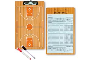 Picassosky Basketball Clipboard Dry Erase for Coach,Basketball Coaches Clipboard,Clipboard for Coaches,Dry Erase Double-Sided Basketball Clipboard for Coaching