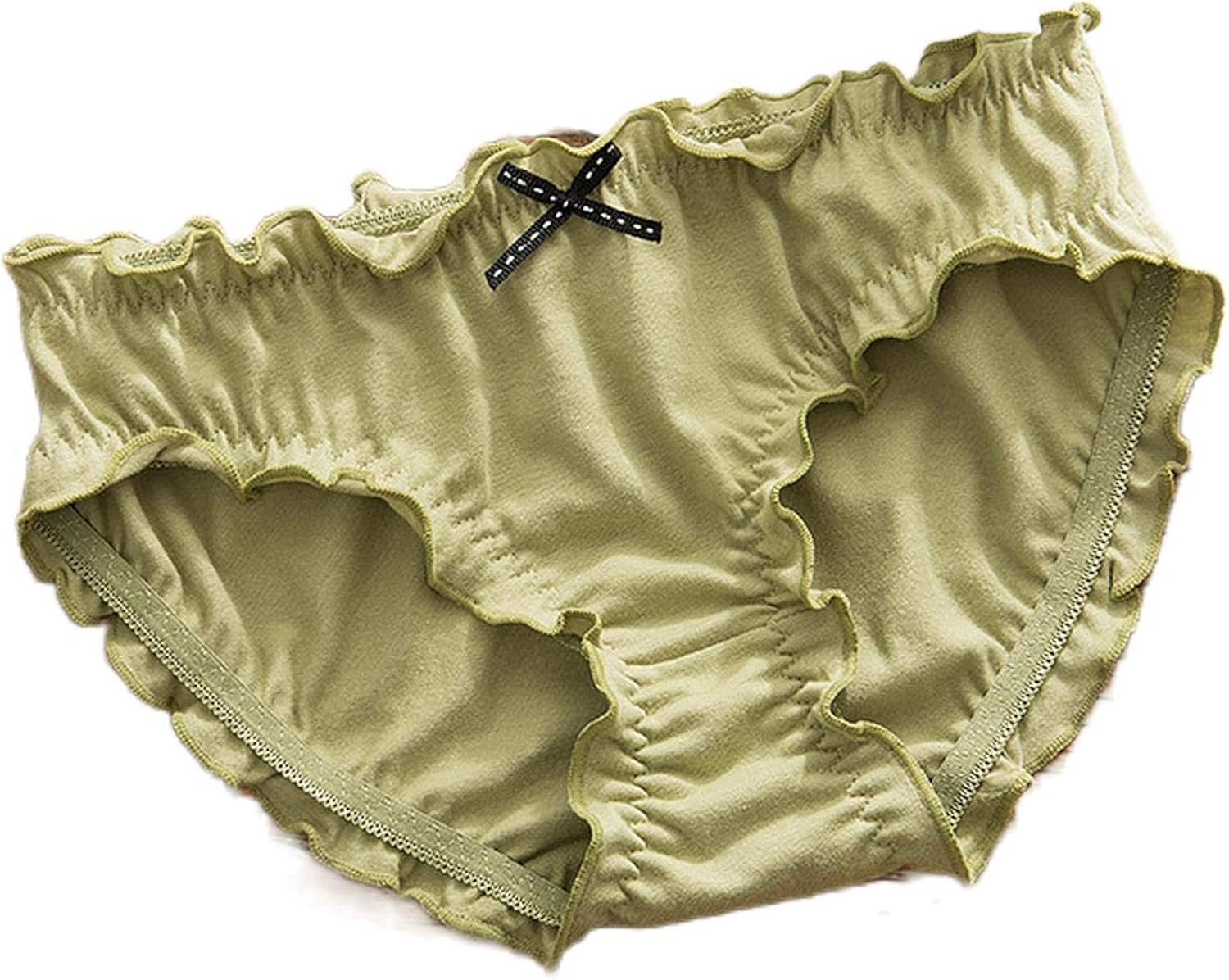 Cute Bow Underwear Women Pleated Lace Seamless Underpants Cotton