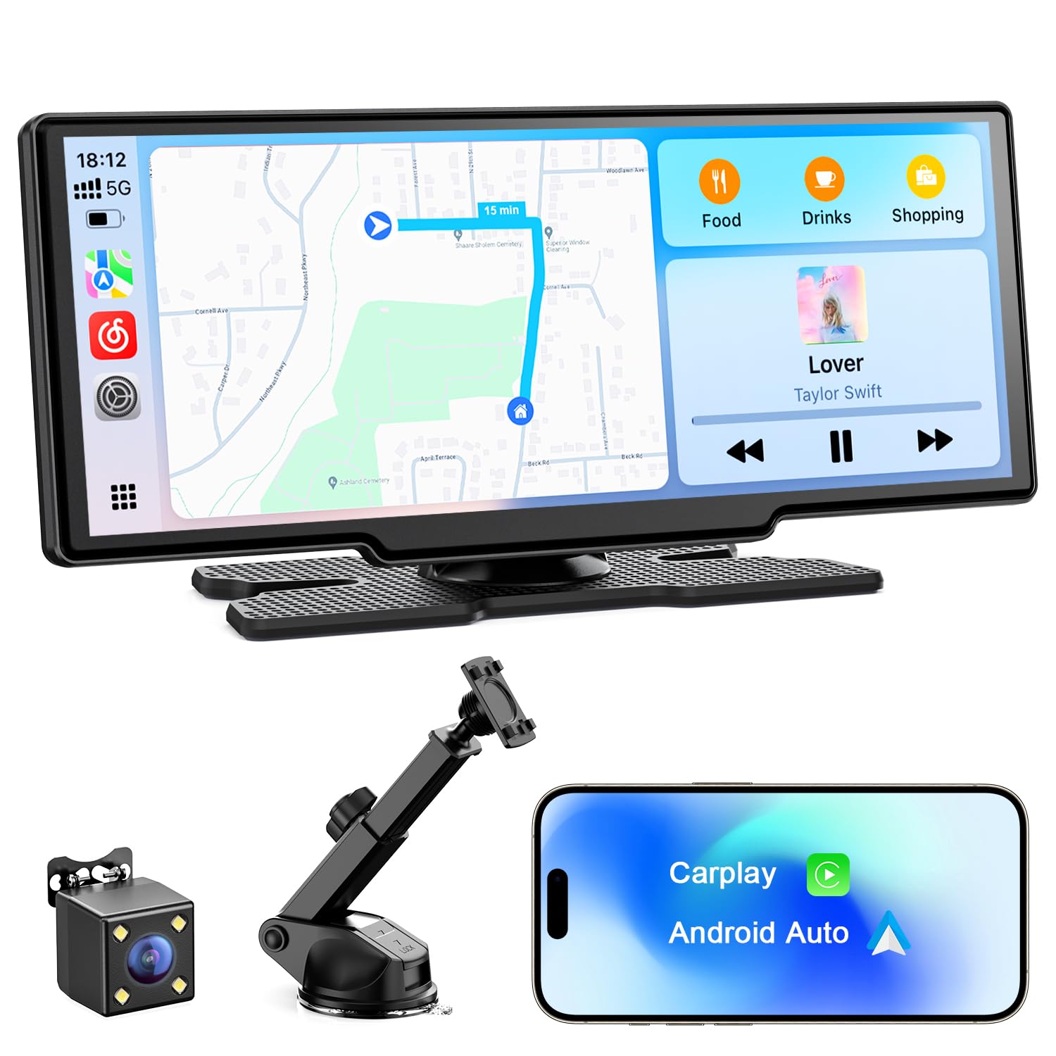 Photo 1 of ********CAMERA NOT INCLUDED***
Avylet 8.1'' Wireless Apple Carplay Screen for Car, Android Auto with Backup Camera, Portable Car Stereo Touchscreen with OTA/GPS Navigation/Mirror Link/Voice Control/Bluetooth/AUX/FM/WiFi