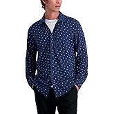 Haggar Men's Long Sleeve Print Cotton Shirt