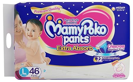 MamyPoko Extra Absorb Diaper Pants - 46 Pants (Large)