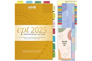 UBENIC Upgraded Index Tabs for CPT 2025 Professional Edition, Complete CPT Book Tabs, Laminated, Color-Coded & Long-Last, with Page Numbers and Alignment Guide & Inspirational Bookmark (Book not Included)