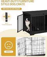 Hzuaneri Dog Crate Furniture 100 cm Double Door Barn Door Anti-Chew view 3