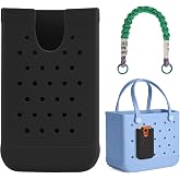 Rubber Phone Holder Compatible with Bogg Bag, Bogg Bag Accessories, Black | Phone Case Holder Charms Attachment Bogg Bags &amp; Other Beach Totes, Cell Phone Holder Accessory