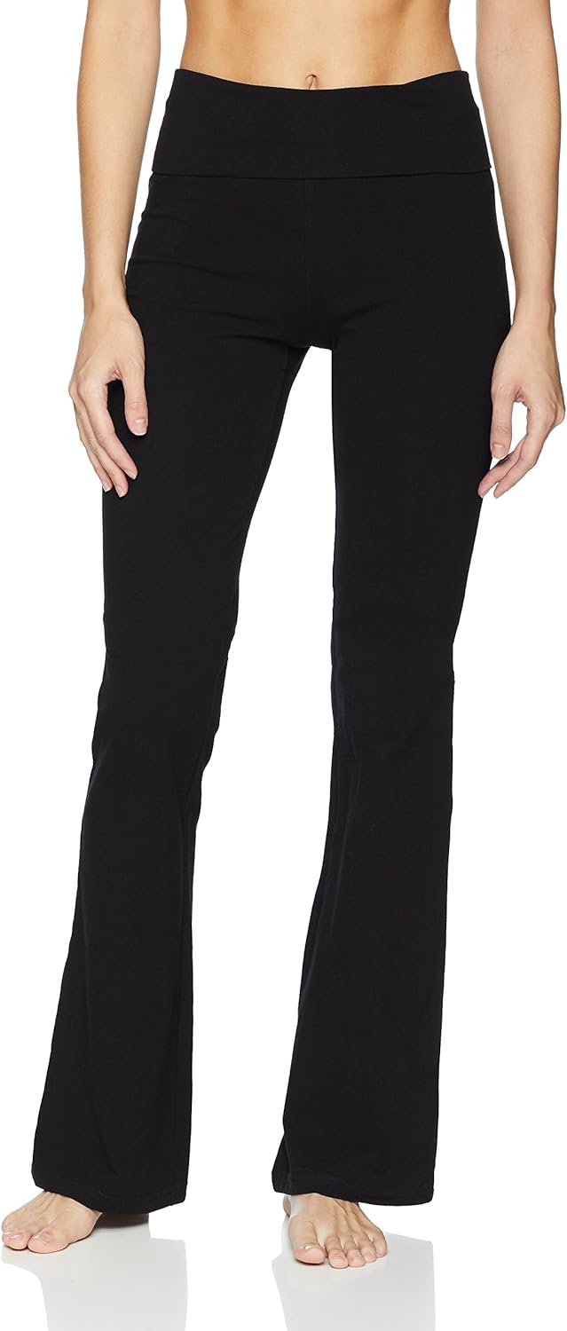 black yoga pants flare cotton