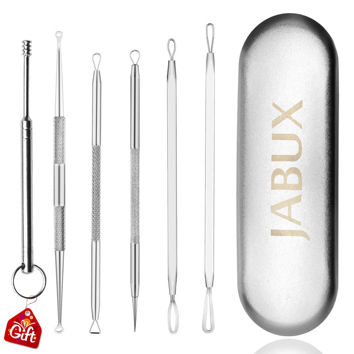 JABUX Blackhead and Pimple Remover Tool Kit 5 Professional Surgical