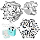 Moissanite Earrings for Women,1-4ct 925 Sterling Silver Moissanite Stud Earrings,Jewelry for Mother Mom Wife Girlfriend, with Certificate