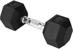 Yes4All Chrome Grip Encased Hex Dumbbells – Hand Weights With Anti-Slip 5-50 LBS Single