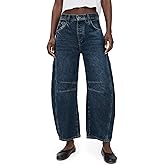 Free People Women's Good Luck Mid-Rise Barrel Jeans