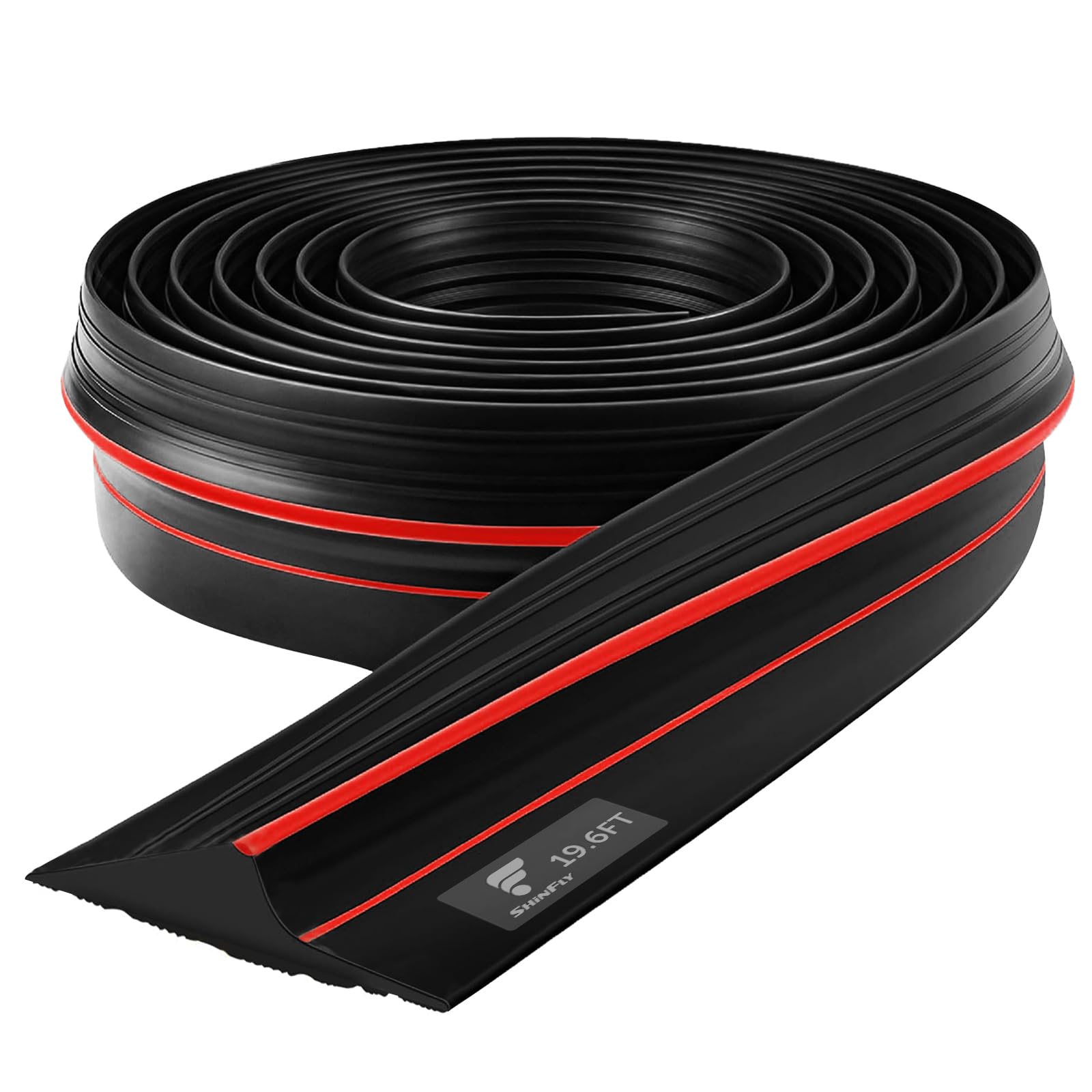 shinfly Garage Door Seal 6m - DIY Rubber Garage Door Draught Excluder - Flood Barriers for Garage Threshold Seal, Prevents Rainwater, Leaves, and Bugs