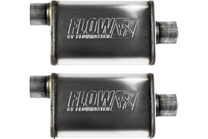 Flowmaster 71226 FlowFX Muffler 409S 2.5 inch Offset In / 2.5" Center Out by MAPerformance - (2 Pack)