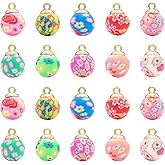 COGCHARGER 50Pcs 10 Color Clay Flower Charms for Jewelry Making Cute Bulk Spring Summer Charm Colored Floral Charms Polymer Clay Pendants for Bracelet Necklace Earring DIY Supplies