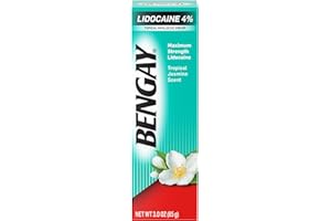 Bengay Lidocaine Pain Relief Cream, Maximum Strength OTC, Non-Greasy Topical Analgesic with 4% Lidocaine to Desensitize Nerves, Numbing Cream with a Soothing Jasmine Scent, 3 oz