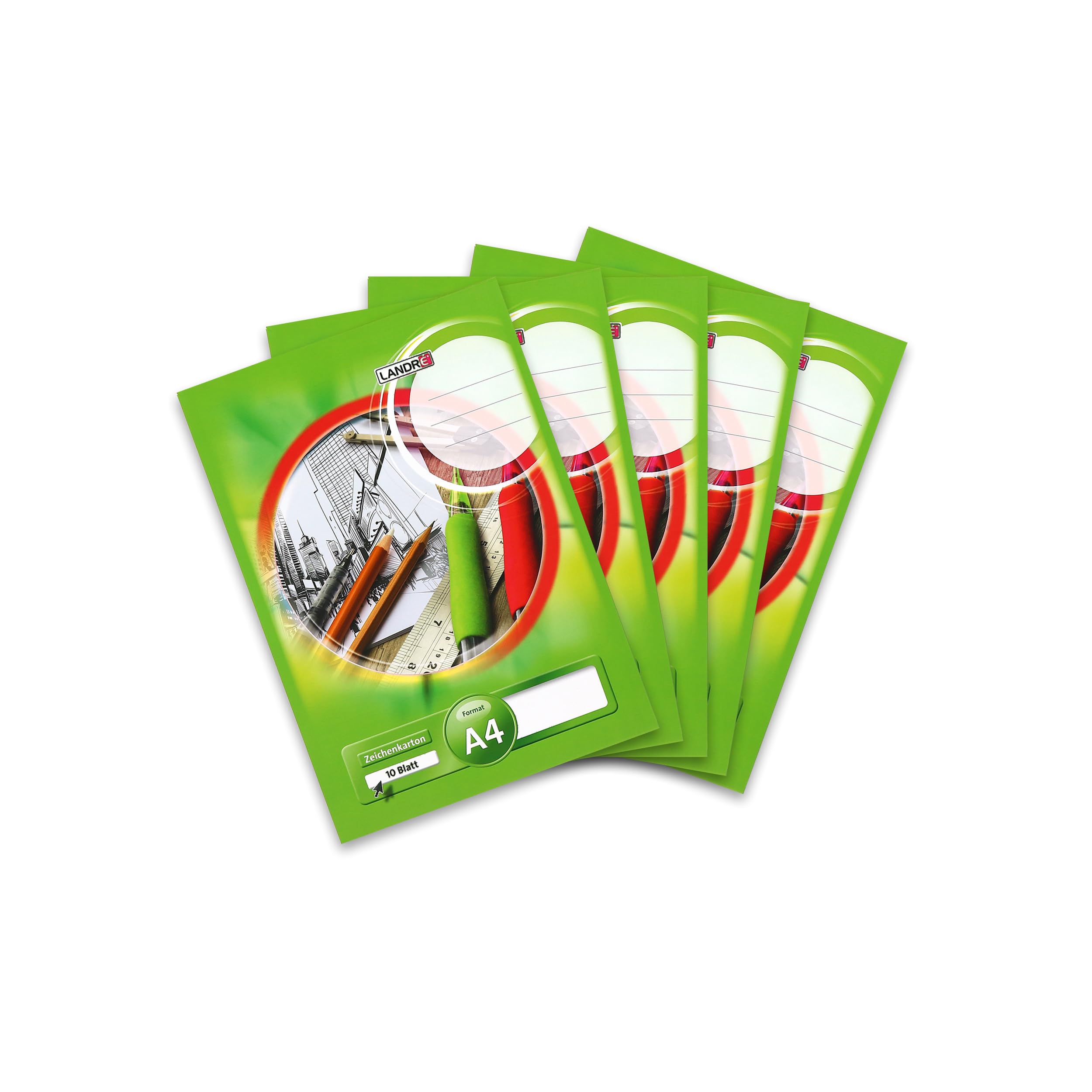 LANDRÉ 400073158 Sketch Pad, A4, 10 Sheets Line Style 20, 190 g.
