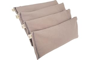 Peacegoods Pack of (4) Unscented Organic Flax Seed Eye Pillows 8.5 x 4 Soft Cotton Flannel - Soothing & Relaxing - Yoga Massage Sleep Meditation