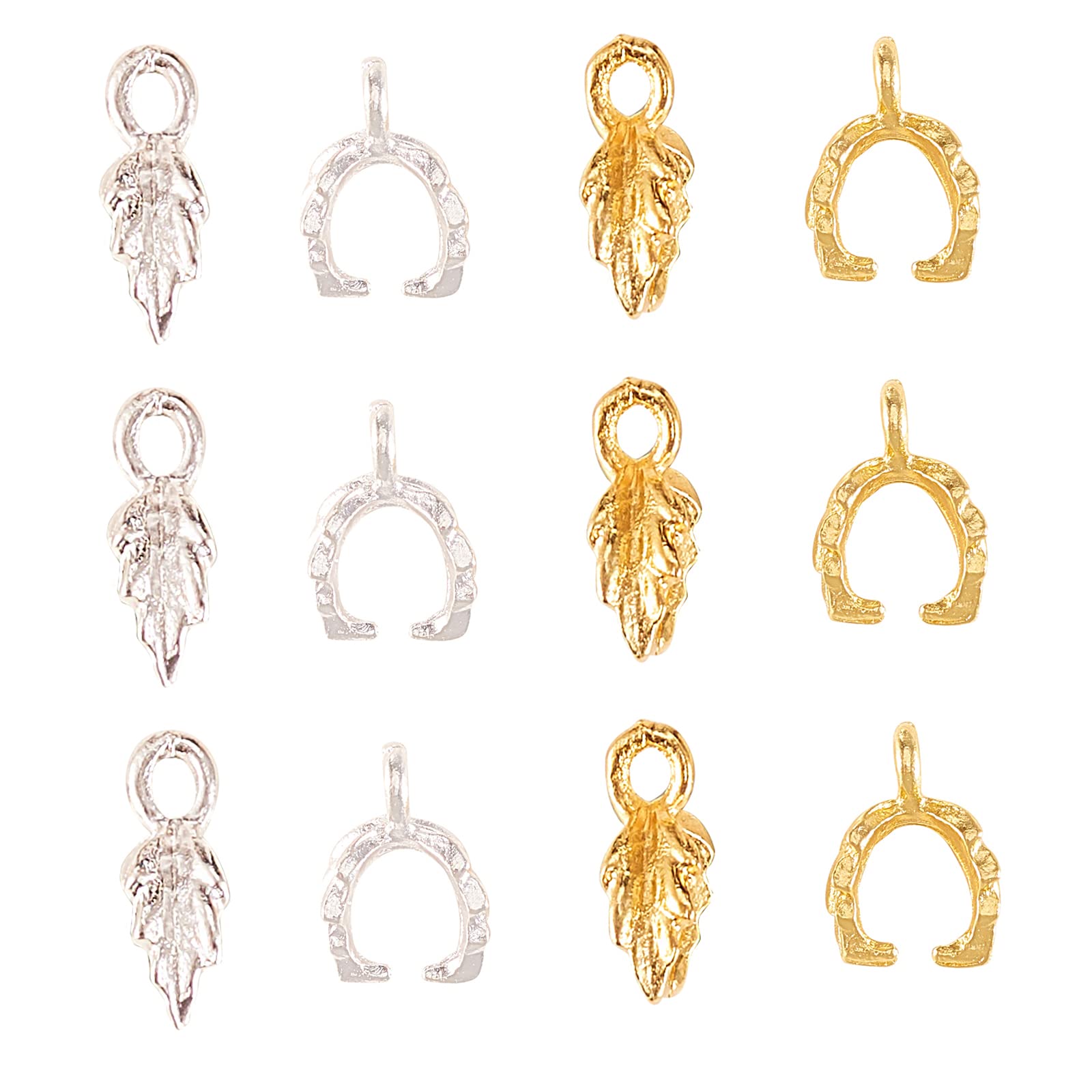 Airssory 200 Pcs 2 Colors Ice Pick Pinch Bails Hook Clip Bail Clasp Dangle Charm Bead Pendant Connector for Pendants Necklace Jewelry DIY Craft Making