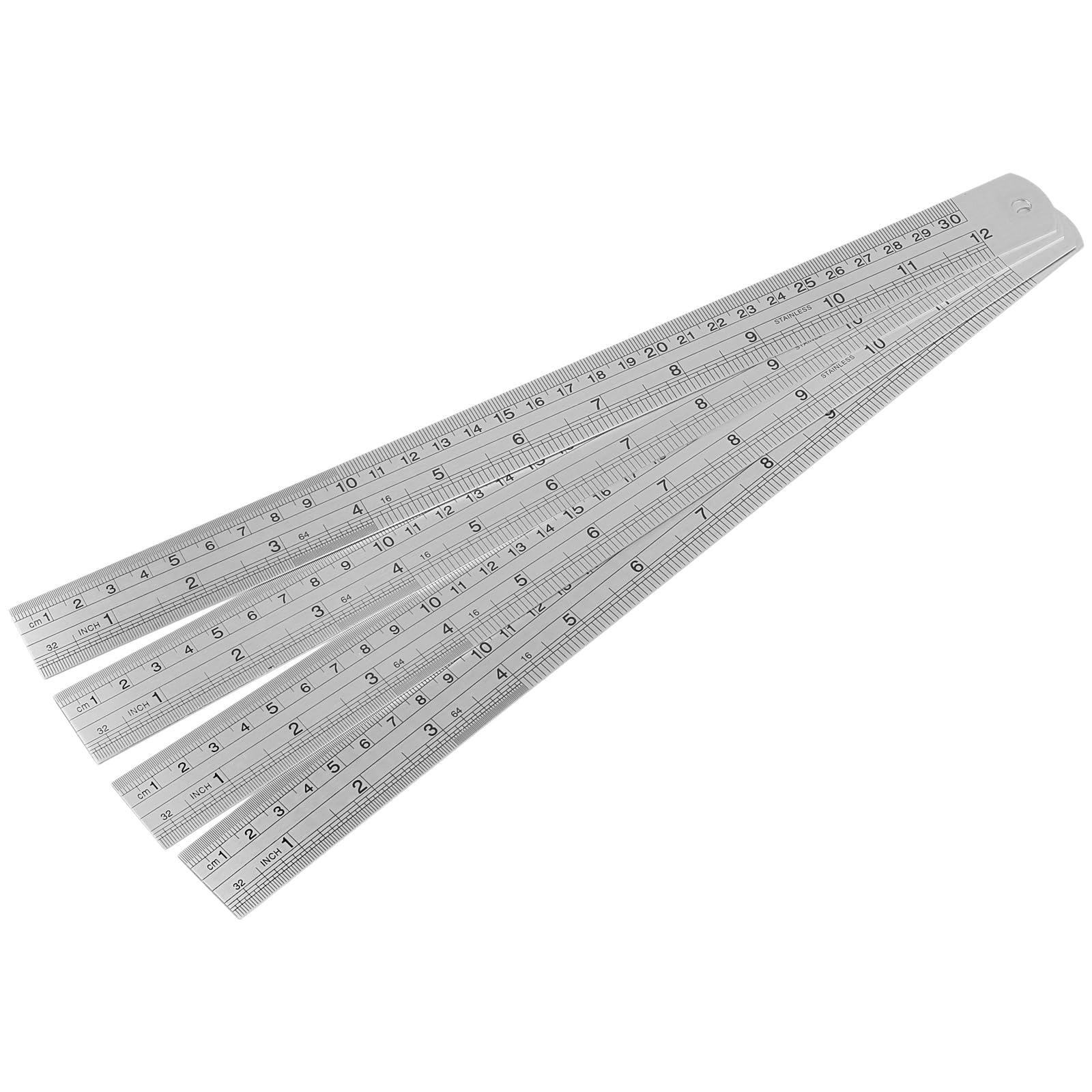 ZOENHOU 20 PCS 12 Inch Stainless Steel Ruler, Straight Edge Metal Ruler with Metric and Imperial Scales Double Sided for Engineer, Craft, Office