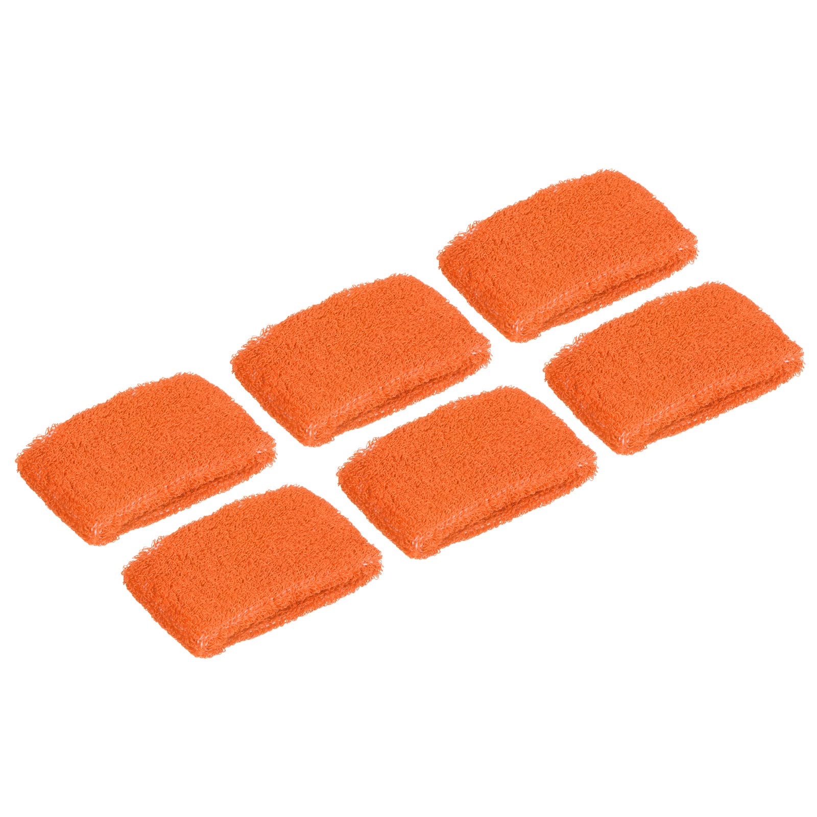 PATIKIL Sports Wristbands 8x5cm, 6 Pack Cotton Terry Cloth Absorbent Sweatband for Tennis Basketball Working Out Athletic Running, Orange