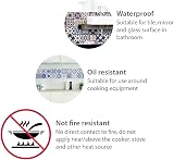 WALPLUS Black Tile Stickers 24pcs 15x15cm Self Adhesive Wall Tiles view 7