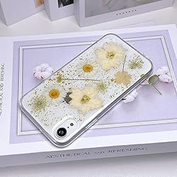 CEOKOK for iPhone XR Case Clear with Real Pressed