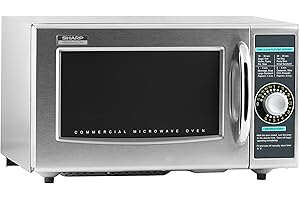 Sharp R-21LCFS Medium-Duty Commercial Microwave Oven with Dial Timer, Stainless Steel, 1000-Watts, 120-Volts