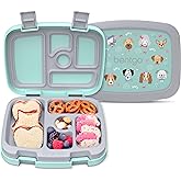 Bentgo Kids Prints Leak-Proof, 5-Compartment Bento-Style Kids Lunch Box - Ideal Portion Sizes for Ages 3-7, Durable, Drop-Proof, Dishwasher Safe, & PFAS & BPA-Free Materials (Puppy Love)