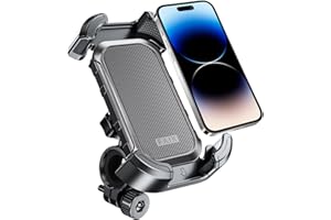 Bike Phone Mount, Universal Motorcycle Phone Holder for 4.7-6.8 Inch Smartphone, Adjustable Handlebar Cell Phone Mount Clamp 
