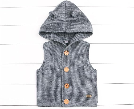 Amazon Co Jp Mimixiong 幼児0 2歳の秋の女の子の熊の耳のフード付きセーターベスト 服 ファッション小物