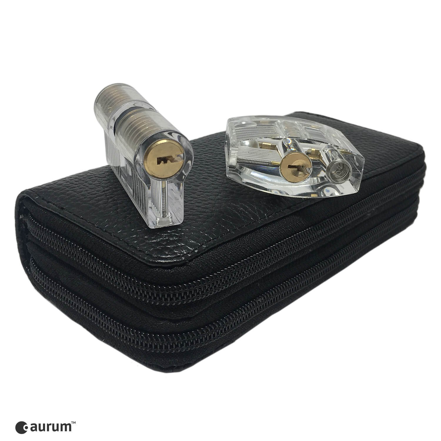 AURUM Original Lockpicking Set mit 2 Lockpick Übungsschlössern + PDF Anleitung | Das perfekte Dietrich Set zum Schlösser knacken | 20 Lockpicks | 4 Spanner
