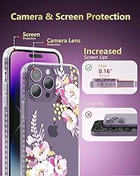 SCORPIFY for iPhone 15 Pro Case with Purple Peony