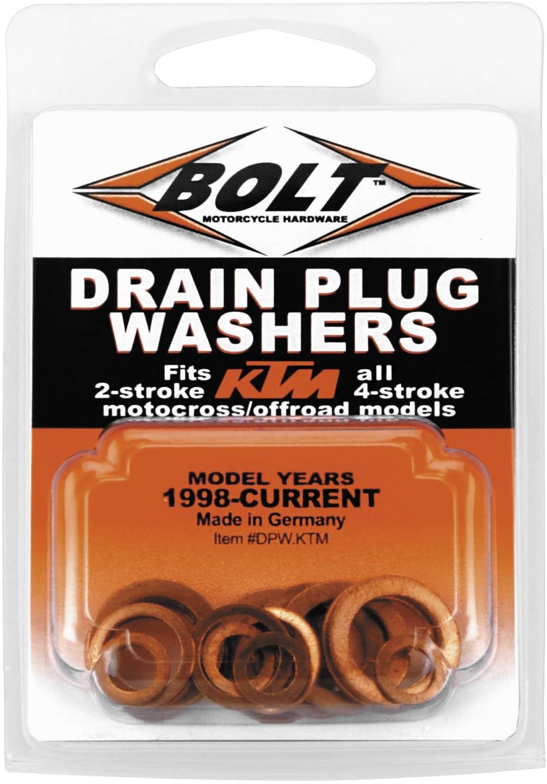 Bolt MC Hardware DPW.KTM Copper Drain Plug Washers