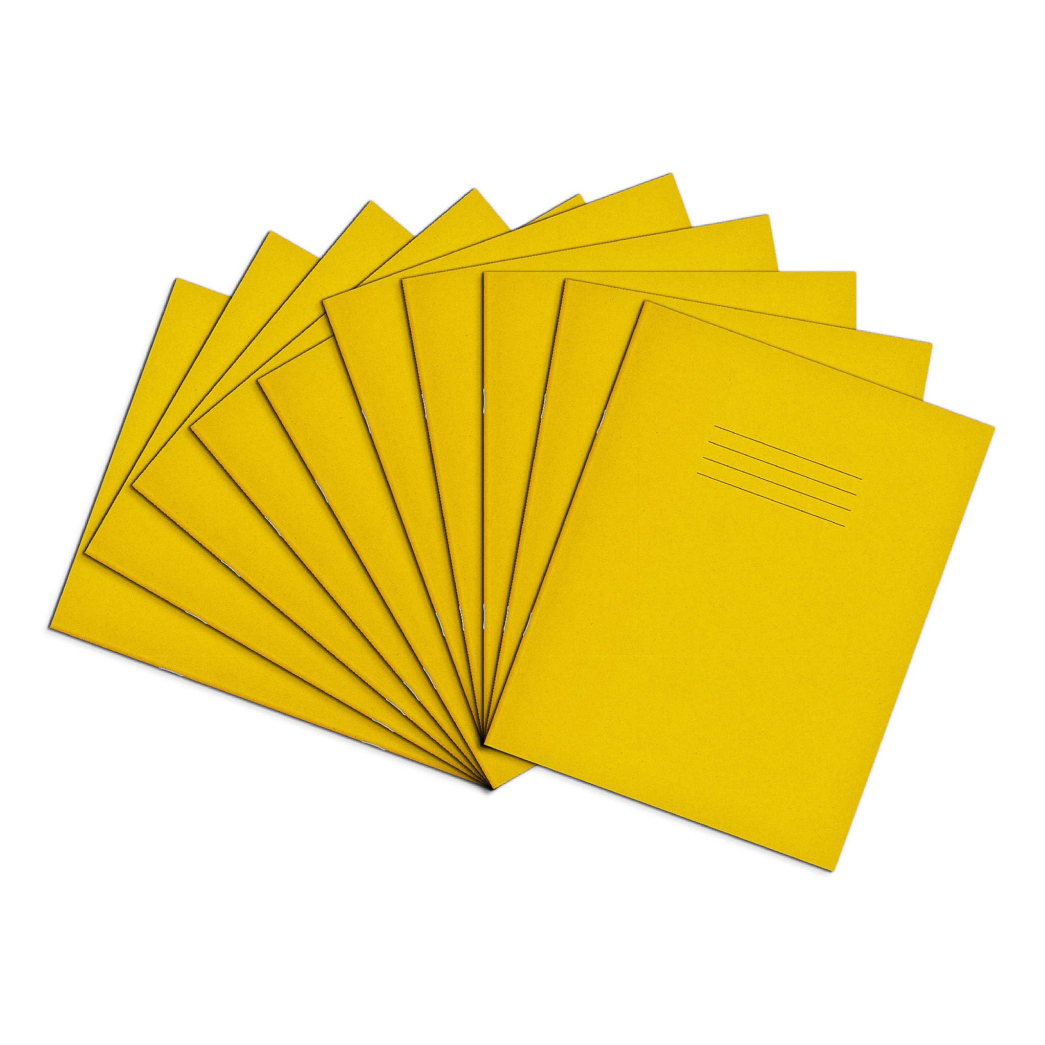 Rhino A5+ Exercise Books, 48-Page / 8mm Lined with Margin Paper Notebook, 10-Pack, 9 x 7 Writing Book, Office & School Stationery Supplies, Yellow — image 1